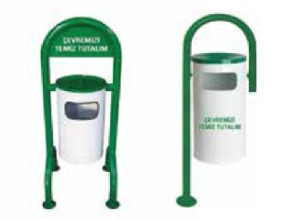 Boyalı Bahçe Tipi Çöp Kovası