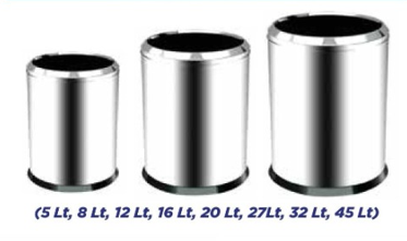 Krom Çemberli Çöp Kovaları