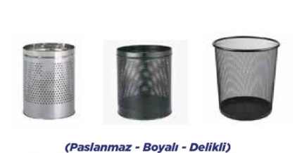 Metal Ofis Tip Masa Altı Çöp Kovası