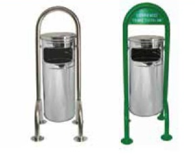 Paslanmaz Bahçe Tipi Çöp Kovası